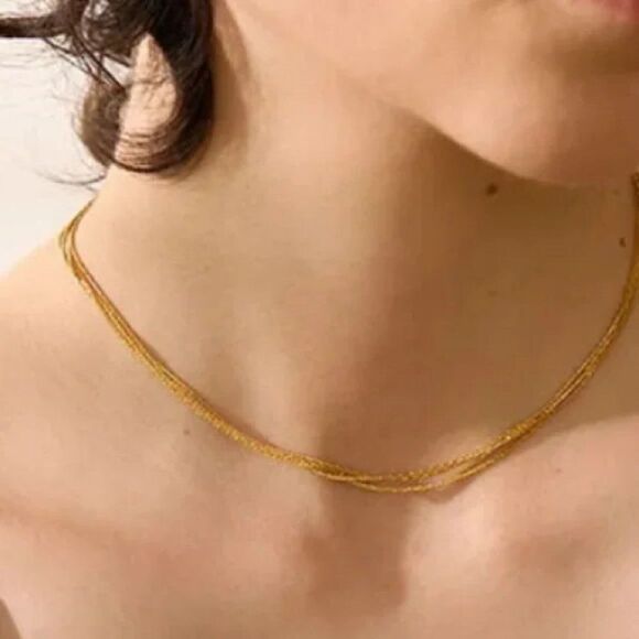 NEW Layered Gold Chain Choker Necklace - Picture 9 of 13